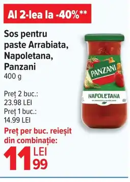 Carrefour Sos pentru paste Arrabiata, Napoletana, Panzani Ofertă