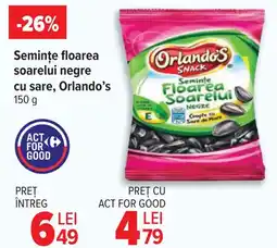 Carrefour Seminţe floarea soarelui negre cu sare, Orlando's Ofertă