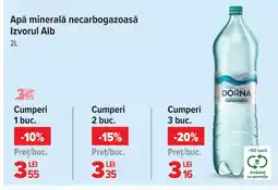 Carrefour Apă minerală necarbogazoasă Izvorul Alb Ofertă