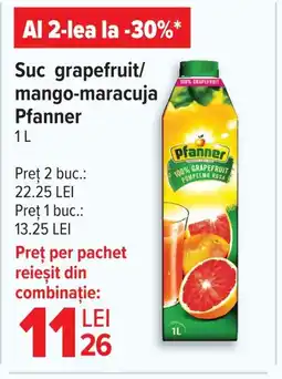 Carrefour Suc grapefruit/ mango-maracuja Pfanner Ofertă