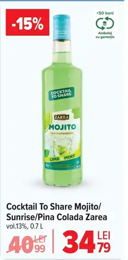 Carrefour Cocktail To Share Mojito/ Sunrise/Pina Colada Zarea Ofertă
