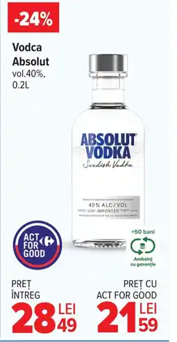 Carrefour Vodca Absolut Ofertă
