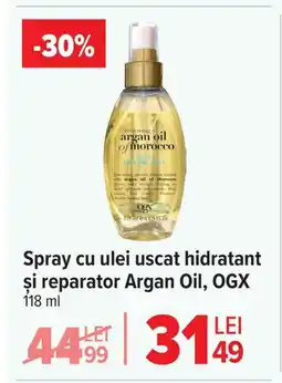 Carrefour Spray cu ulei uscat hidratant şi reparator Argan Oil, OGX Ofertă