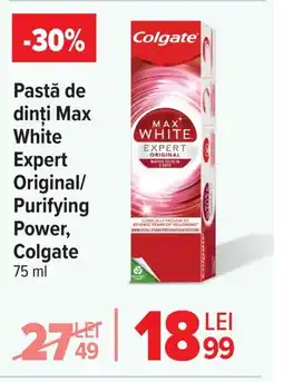 Carrefour Pastă de dinți Max White Expert Original/ Purifying Power, Colgate Ofertă