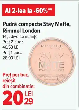 Carrefour Pudră compacta Stay Matte, Rimmel London Ofertă