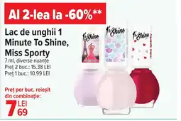 Carrefour Lac de unghii 1 Minute To Shine, Miss Sporty Ofertă