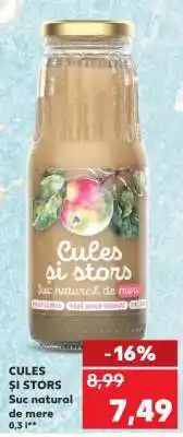 Kaufland CULES ȘI STORS Suc natural de mere Ofertă