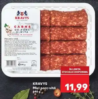 Kaufland KRAVYS Mici porc-vită Ofertă
