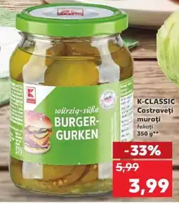 Kaufland K-CLASSIC Castraveți murați feliați 350 g Ofertă