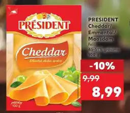 Kaufland PRESIDENT Cheddar/ Emmental/Maasdam Ofertă