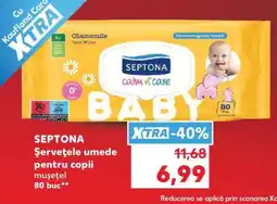 Kaufland SEPTONA Șervețele umede pentru copii mușețel 80 buc Ofertă