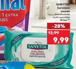 Kaufland SANYTOL Șervețele umede dezinfectante multi suprafețe 36 buc Ofertă