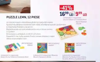PUZZLE LEMN, 12 PIESE
