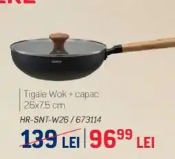 Selgros Tigaie Wok + capac 26x7.5 cm Ofertă