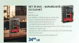 Selgros SET 35 BUC. - ȘURUBELNIȚĂ CU CLICHET Ofertă