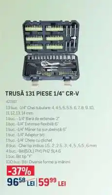 Selgros TRUSĂ 131 PIESE 1/4” CR-V Ofertă