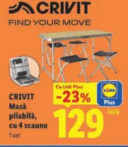 Lidl CRIVIT Masǎ pliabilă, cu 4 scaune Ofertă