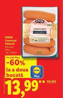Lidl PIKOK Crenvursti Polonezi Ofertă
