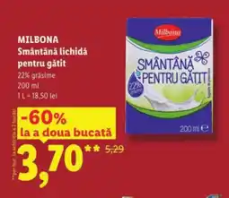 Lidl MILBONA Smântână lichidă pentru gătit Ofertă