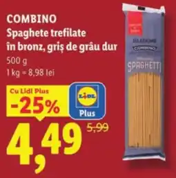 Lidl COMBINO Spaghete trefilate in bronz, gris de grâu dur Ofertă
