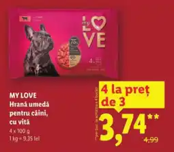 Lidl MY LOVE Hrană umedă pentru câini, cu vită Ofertă