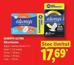 Lidl ALWAYS ULTRA Absorbante Ofertă