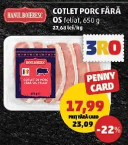 Penny Cotlet Porc Fără Os Ofertă