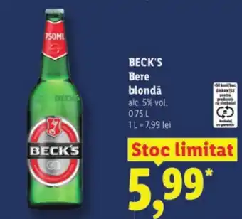 Lidl BECK'S Bere blondǎ Ofertă