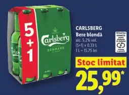Lidl CARLSBERG Bere blondǎ Ofertă
