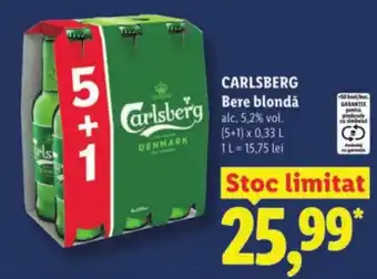 Lidl CARLSBERG Bere blondǎ Ofertă