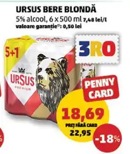 Penny URSUS Bere blondă Ofertă