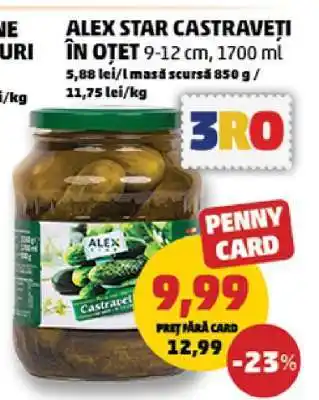 Penny ALEX STAR CASTRAVEȚI ÎN OȚET Ofertă