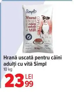 Carrefour Hrană uscată pentru câini adulți cu vită Simpl Ofertă