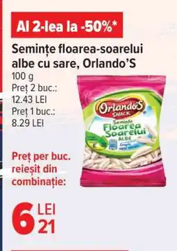 Carrefour Semințe floarea soarelui albe cu sare, Orlando’S Ofertă