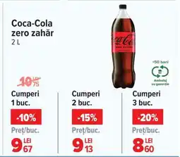 Carrefour Coca-Cola zero zahăr 2 L Ofertă