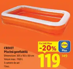 Lidl CRIVIT Piscină gonflabilǎ Ofertă