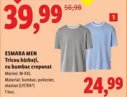 Lidl ESMARA MEN Tricou bărbaţi, cu bumbac creponat Ofertă