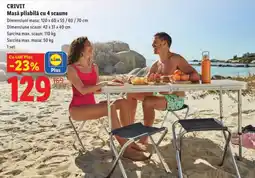 Lidl CRIVIT Masă pliabilă cu 4 scaune Ofertă