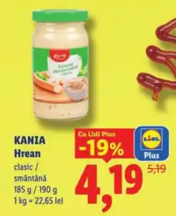 Lidl KANIA Hrean Ofertă