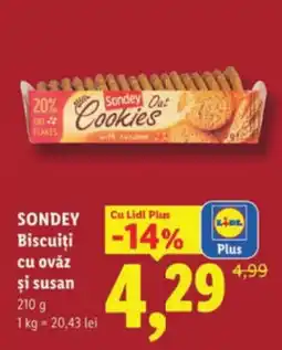 Lidl SONDEY Biscuiți cu ovăz și susan Ofertă