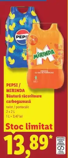 Lidl PEPSI/ MIRINDA Băutură răcoritoare carbogazoasă Ofertă