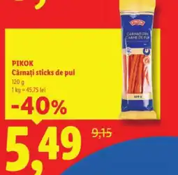 Lidl PIKOK Cârnaţi sticks de pui Ofertă