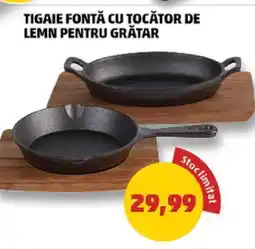 Penny Tigaie fontă cu tocător de lemn pentru grătar Ofertă