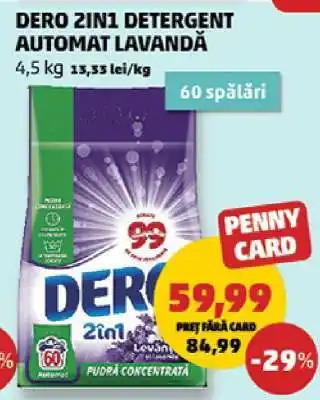 Penny DERO 2IN1 Detergent Automat Lavandă Ofertă