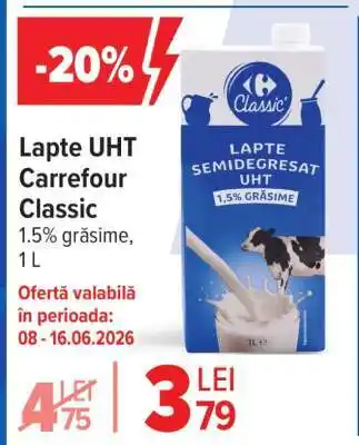 Carrefour Lapte UHT, Carrefour Classic Ofertă