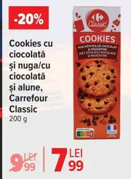 Carrefour Cookies cu ciocolată și nuga/cu ciocolată și alune, Carrefour Classic Ofertă