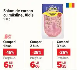 Carrefour Salam de curcan cu măsline Aldis Ofertă