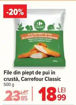 Carrefour File din piept de pui în crustă, Carrefour Classic Ofertă