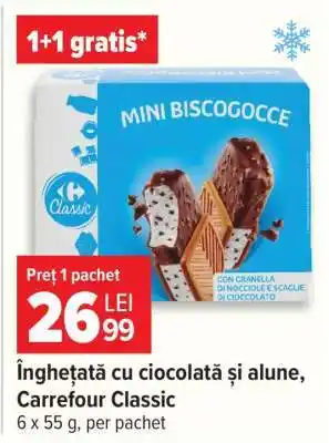 Carrefour Înghețată cu ciocolată și alune Carrefour Classic Ofertă