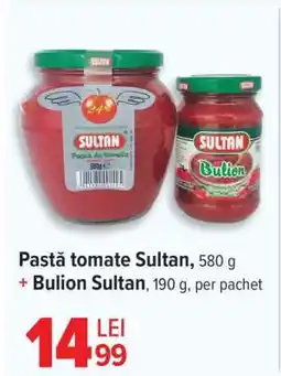 Carrefour Pastă tomate Sultan + Bulion Sultan Ofertă